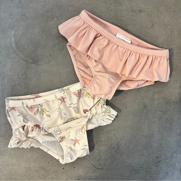 [KID] H&M Toddler Swim Trunks 2-Pack 1-2T Pink & Seashell Patterned - Picture 12 of 13